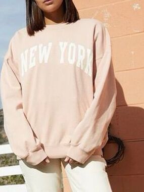 Brandy Melville John Galt Pink New York Sweatshirt